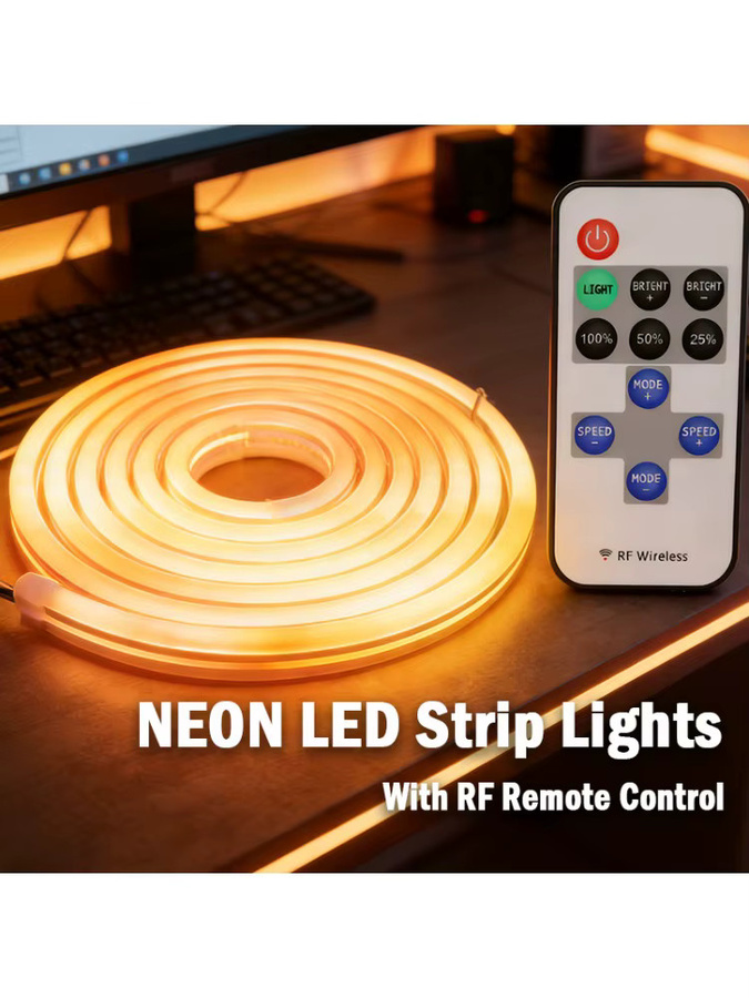 Acosh Neon-LED-Streifen Multicolour, USB 5V, dimmbar und zuschneidbar mit 11-Tasten RF-Fernbedienung, transparentes Silikon-Design für Schlafzimmer und Küche - Bild 5