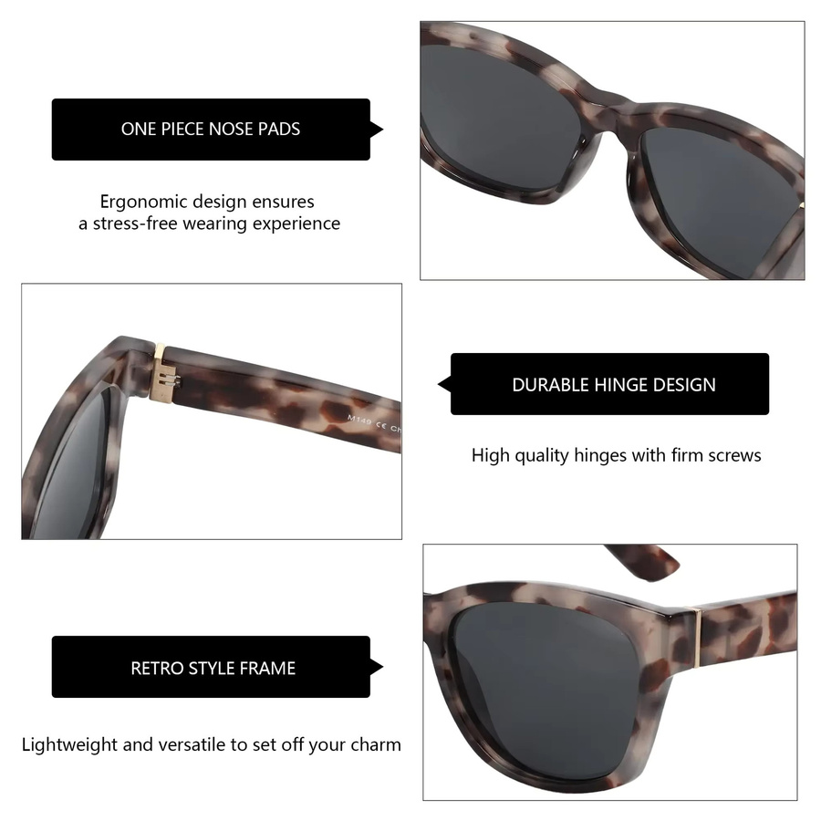 BLUEMOKY Cat Eye Sonnenbrille Damen, Vollrand, braun, Kunststoff - Bild 3