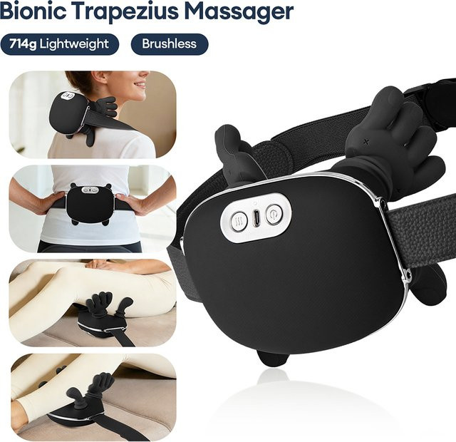 foreverlily Bionisches Finger-Nacken- und Schultermassagegerät, Schwarz, Unisex - Bild 1