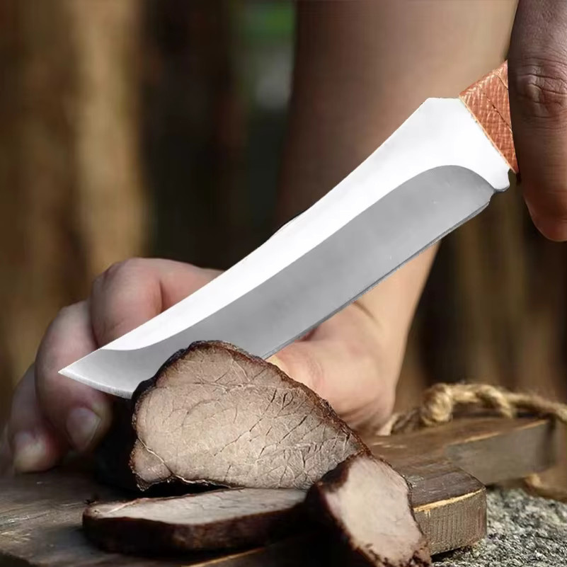GuanQi Ausbeinmesser aus Edelstahl für Fleisch, Gemüse und Fisch mit Seilgriff - Bild 4