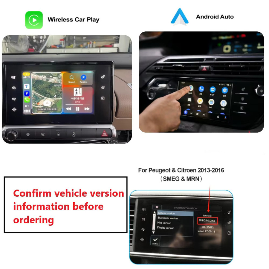 AUTOABC Wireless CarPlay und Android Auto Nachrüst-Decoder-Modul-Kit für Peugeot Citroen Modelle - Bild 3