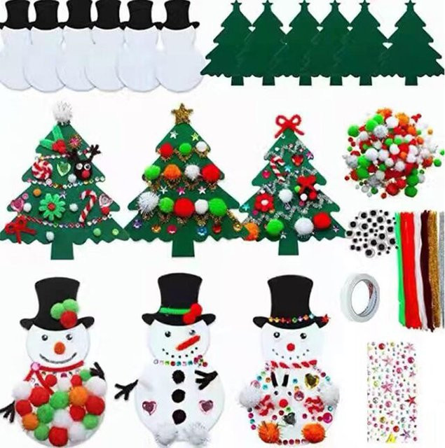 Weihnachtsbaum-DIY-Bastelset, Schneemann, Bastelbedarf mit Aufkleber - Bild 1