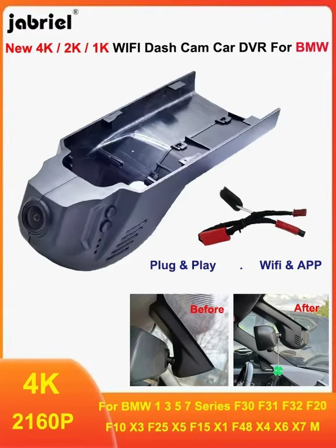 Melladen Mustache Wifi Dashcam 4K 2K in Schwarz für BMW F07 F10 F15 F20 F21 F22 F23 F25 F26 F30 F31 F32 F33 F34 F36 F39 F45 - Bild 6