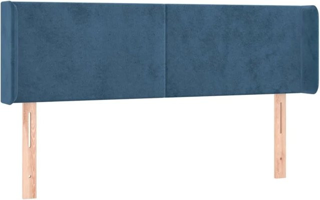 vidaXL LED Kopfteil aus Samt in Dunkelblau mit USB-Ladeport und integrierter Beleuchtung, B/T/H: 147 x 16 x 78/88 cm - Bild 1
