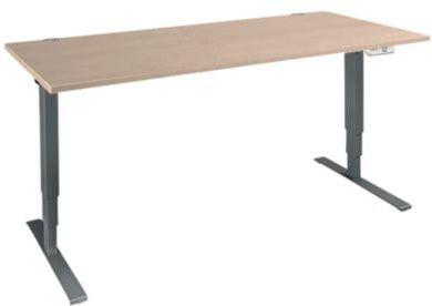 Schäfer Shop Genius Schreibtisch AERO FLEX elektrisch höhenverstellbar Eiche-Dekor/Anthrazit mit T-Fuß und Memorypanel Breite: 180 cm, Tiefe: 80 cm, Höhe: 80 cm - Bild 1