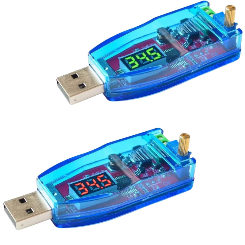 Einstellbares DC-DC USB Boost-Buck-Leistungsmodul als Up- und Down-Konverter für 3,3V, 5V, 9V, 12V und 24V mit USB-C Anschluss in Blau und Grün - Bild 3