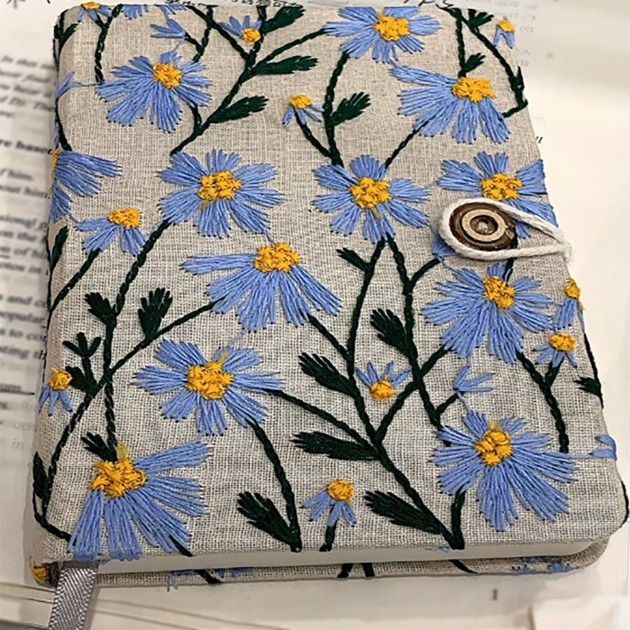 SZwatch Stoffstickerei Notizbuch A5 mit blanko Seiten aus Papier - Bild 2