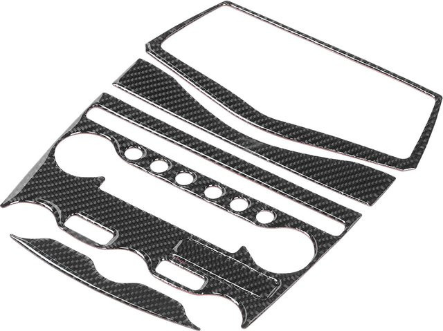 Dekorative Carbon Faser Aufkleber für die AC CD Panel Abdeckung der Konsole passend für 370Z Z34 in Schwarz - Bild 1
