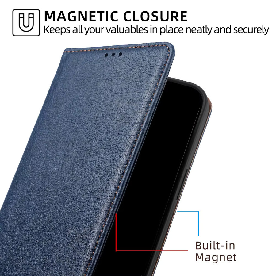 Magnetische Business Flip-Cover Ledertasche für Samsung Galaxy S25 Ultra, S25 FE Plus, S25 Edge, A56, A36, A26, A17, A07 in Schwarz oder Blau - Bild 5