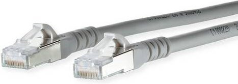 Metz Connect Patchkabel Cat.6A Ethernet LAN AWG 26 LSOH grau, Länge: 6 m - Bild 1