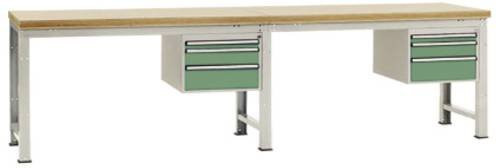 Manuflex Werkbank WP5764.6011 aus Stahl und Holz in Resedagrün (RAL 6011), B/T/H: 160 x 80 x 70 cm - Bild 1