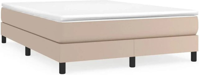 vidaXL Boxspringbett in Braun mit Kunstleder, B/T/H: 140 x 190 x 193 cm - Bild 1