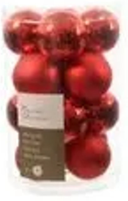 Kaemingk Weihnachtsbaumkugeln aus Glas in Rot, 16 Stück, Durchmesser: 3,5 cm - Bild 1