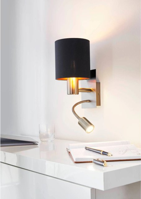 EGLO Wandleuchte Pasteri 2-flammig in Schwarz-Kupfer mit Nickel matt und LED, verstellbar - Bild 1