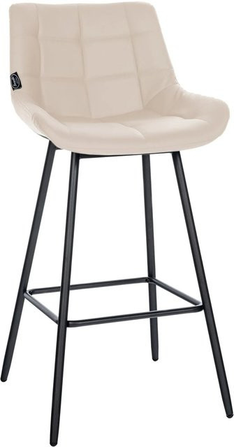 DELUKE Barhocker VISEN Barstuhl aus Kunstleder in Creme mit Steppmuster, B/T/H: 49 x 56 x 104 cm - Bild 1