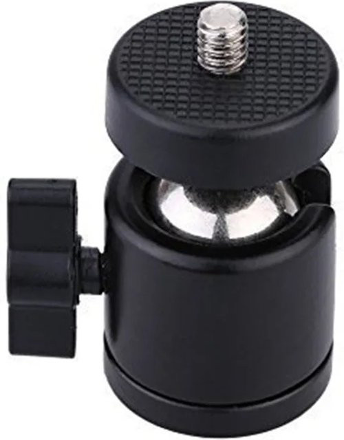 Fomscvka Universal 1/4 Zoll Mini Kugelkopf Schraube Stativ Mount Adapter in Schwarz für GoPro, DSLR Kamera und Camcorder sowie Licht Halterungen - Bild 1