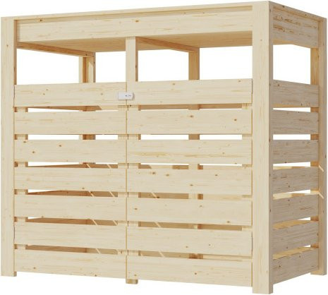 Karibu Mülltonnenbox mit integriertem Hochbeet in Beige aus Holz und Kunststoff - Bild 1