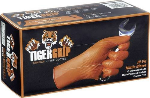 Kunzer TIGER GRIP M Nitril Einweghandschuhe in Orange, Größe M, 100 Stück - Bild 1