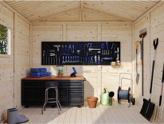 Palmako Dan Holz-Gartenhaus in Natur mit Satteldach und Elementbauweise, B: 243 cm, T: 190 cm - Bild 1
