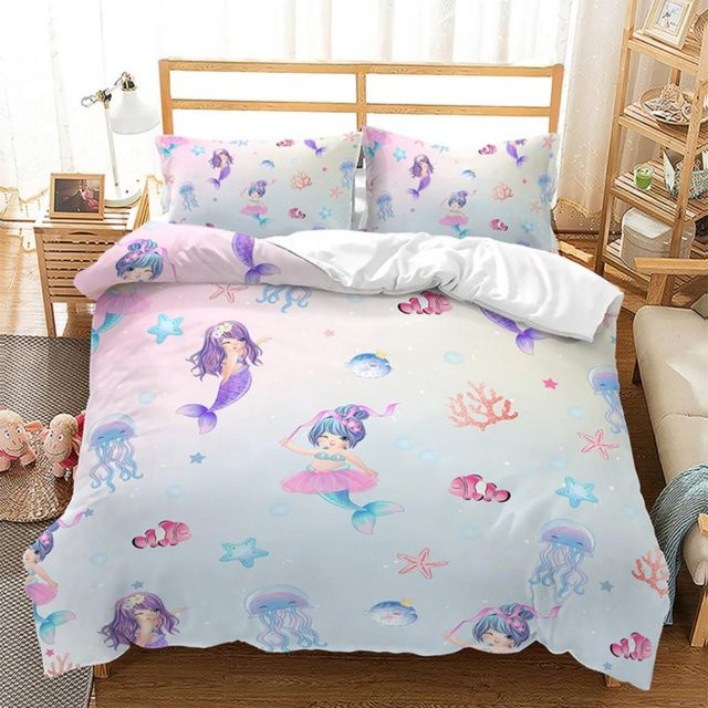 Lodestar Meerjungfrau Bettwäscheset mit Regenbogen-Design, Mehrfarbig, Polyester, B/H: 210 x 210 cm - Bild 1