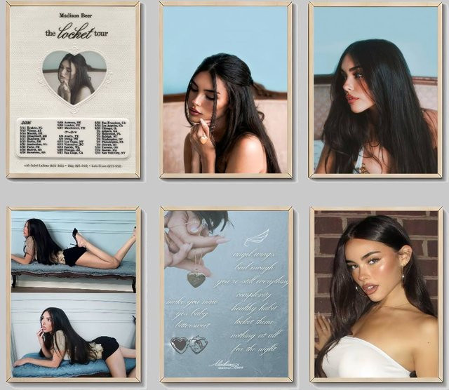 Selbstklebendes Anime-Poster Madison Beer Medaillon Illustration in Weiß zur Raumdekoration - Bild 1