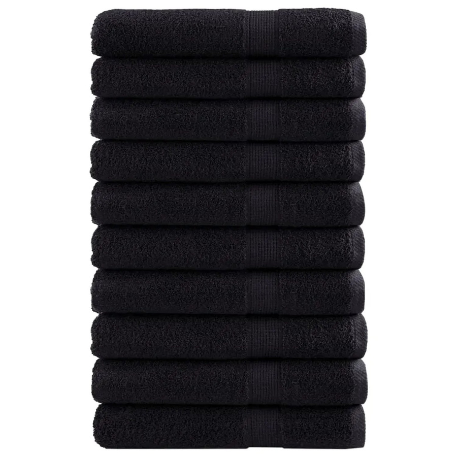 vidaXL Premium-Saunatücher 10er Set aus 100% Baumwolle in Schwarz, B/H: 80 x 200 cm, 600g/m2 - Bild 2