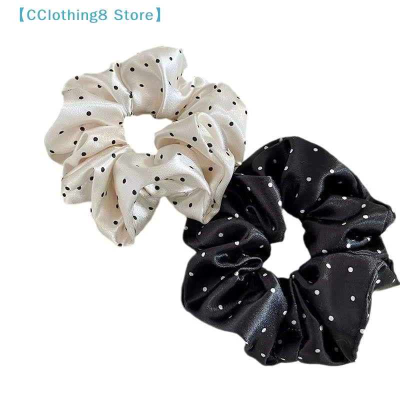 AliS8 Scrunchies, schwarz-weiß gepunktet, große Haarbänder für Damen - Bild 5