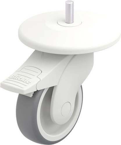 Blickle Kunststoff-Lenkrolle LWK-TPA 101G-11-FI-AMW125 in Grau und Weiß mit 100 mm Rad-Durchmesser und 100 kg Tragfähigkeit - Bild 1