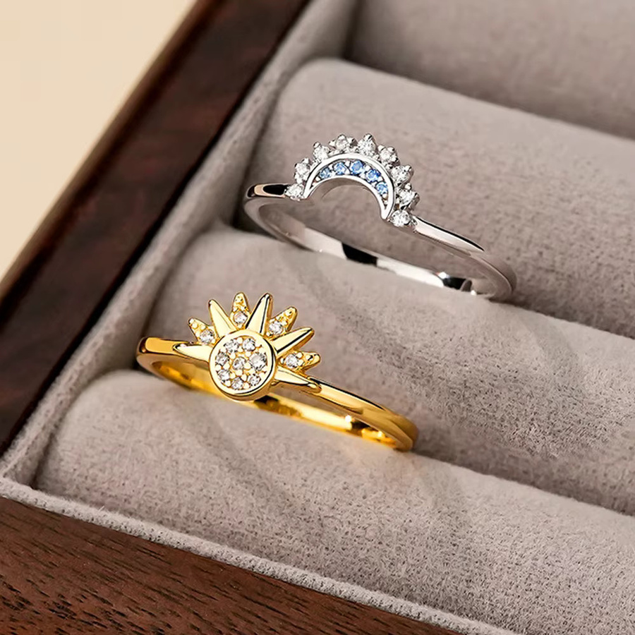 YILUOCD Ring-Set 925 Silber, Zirkonia, Unisex - Bild 3