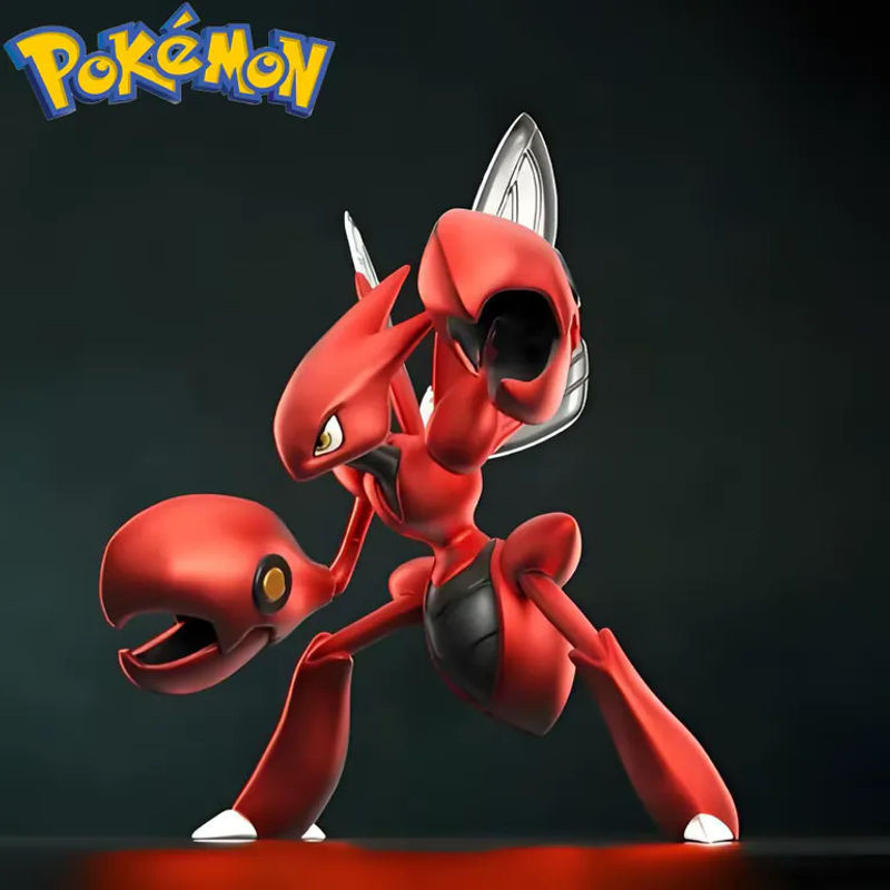 Bandai Pokemon Scizor Action Figure Rot, PVC Statue Desktop Ornament, Höhe: 9 cm - Bild 1