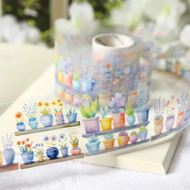 Grow Happy Mood Serie 6 Washi Tapes Pflanzenlandschaft im Ins-Stil für dein Tagebuch und DIY-Dekoration, Multicolour - Bild 1