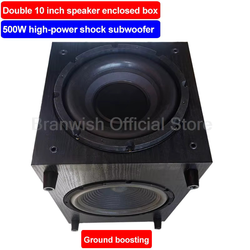 Branwish 10 Zoll 500 W Passiv-Subwoofer in Schwarz/Applewood für Heimkino und Desktop - Bild 2
