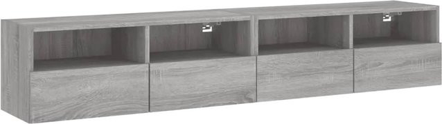 vidaXL TV-Wandschränke Set aus 2 Stück in Grau Sonoma, Holzwerkstoff, B/T/H: 80 x 30 x 30 cm - Bild 1