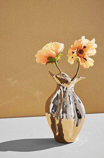 Kleine Daegu Vase aus Keramik in Gold oder Silber im modernen Design - Bild 1