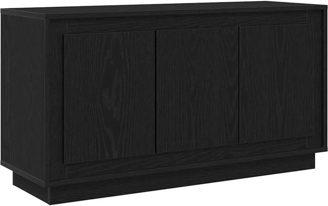 vidaXL Sideboard in Schwarz und Eichen-Optik, skandinavischer Stil aus Holzwerkstoff, B/T/H: 102 x 35 x 55 cm - Bild 1