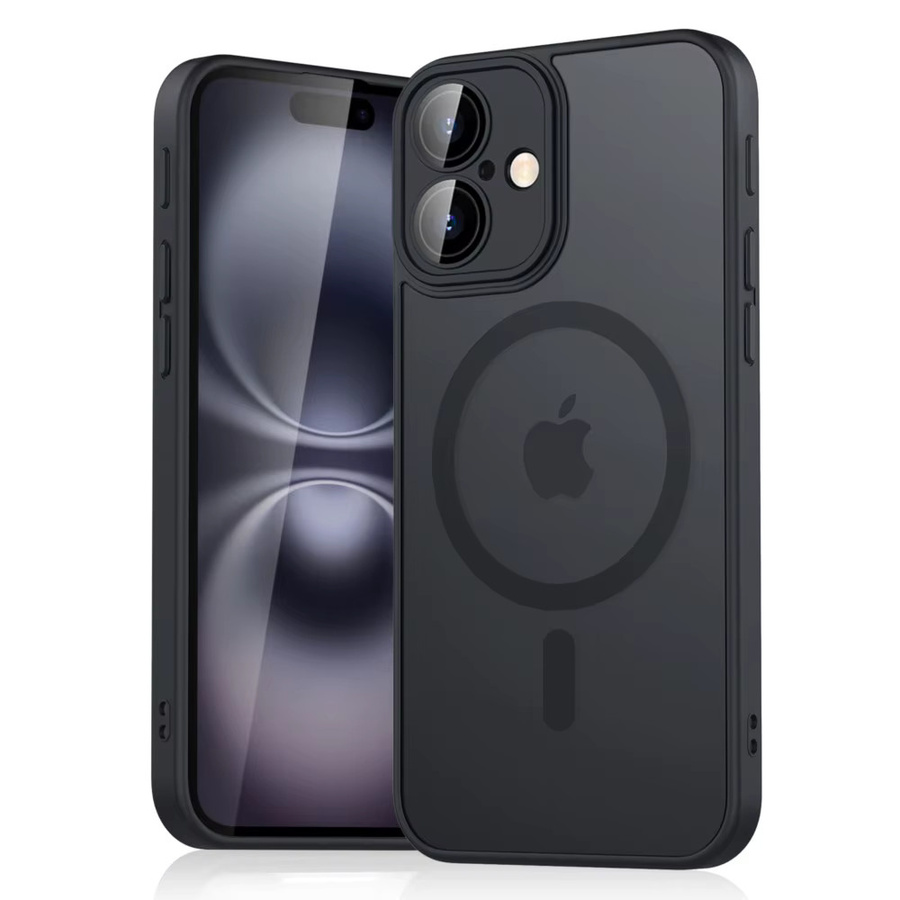 Transluzente Magnetische Matte Hülle für Apple iPhone 11 bis 17 Pro Max mit MagSafe Kompatibilität in Schwarz - Bild 2