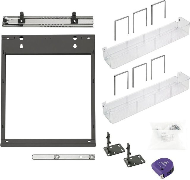 vasalat Peka Slim Schrankauszug für KB 150 Set in Anthrazit mit 2 Einhängeschalen und 6 Trennteilern aus Stahl - Bild 1