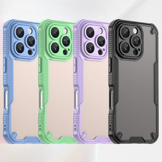 Panbon Handyhülle mit mattem Gehäuse für iPhone 16 15 14 13 12 11 Pro Max in Transparent und Blau - Bild 1