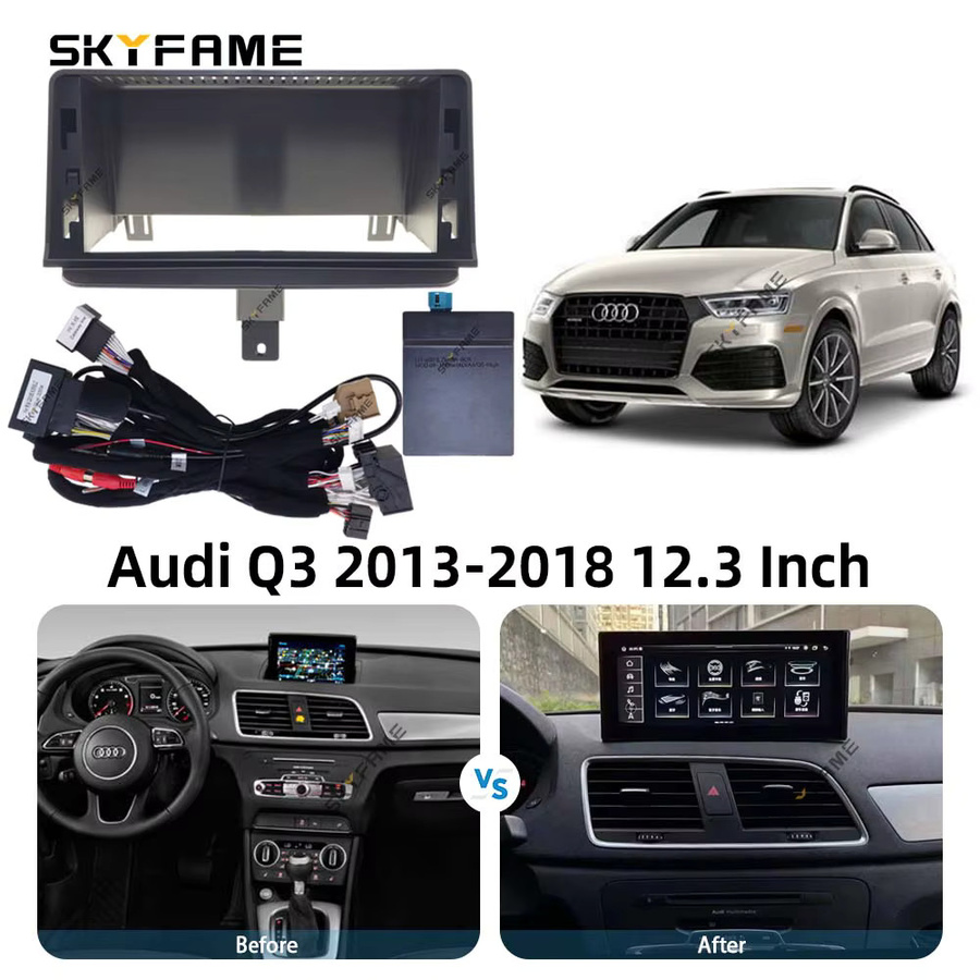 SKYFAME Auto 16pin Kabelbaum Adapter mit Canbus Box Decoder für Android Radio Power Kabel für Audi Q3 in Schwarz - Bild 6