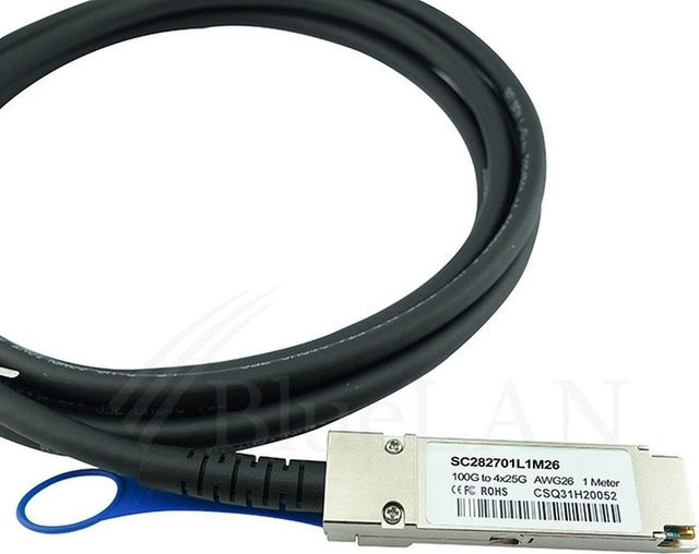 BlueOptics InfiniBand-Kabel QSFP28 auf 4xSFP28, Schwarz, 5 m - Bild 1