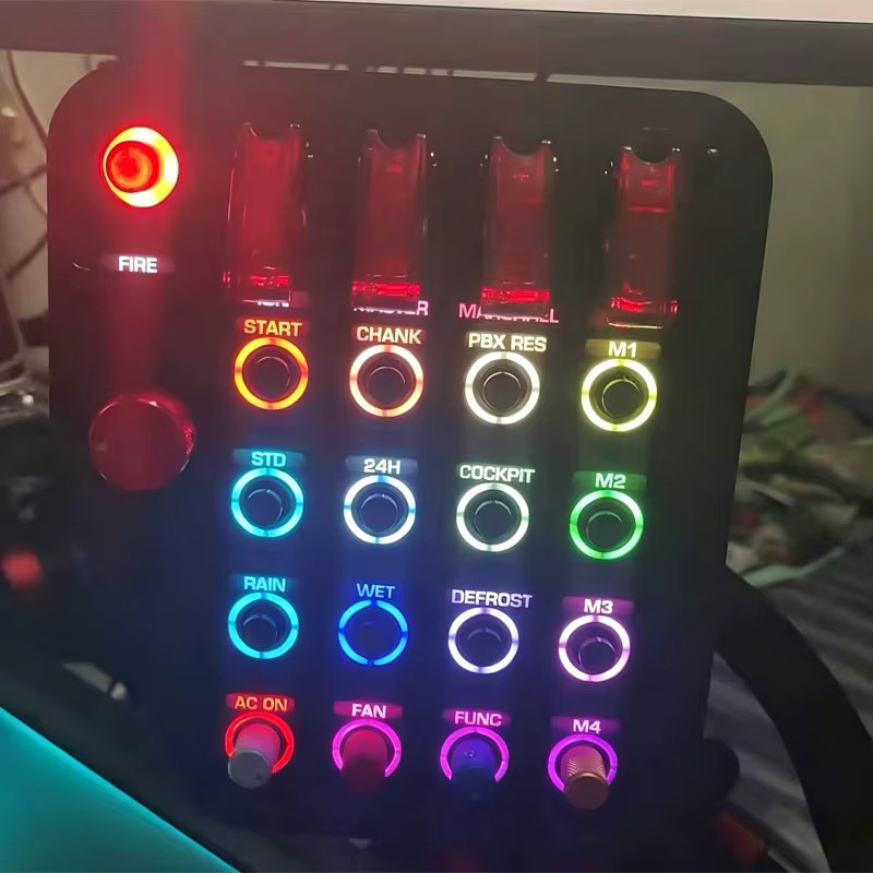 DUTRIEUX Multifunktionale RGB Tasten-Steuerbox für PC-Simulator-Rennzentralen in Schwarz und Multicolour - Bild 3