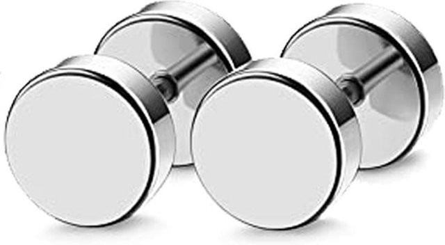 Steckohrringe Edelstahl, Silber, 8mm, Damen Herren - Bild 1