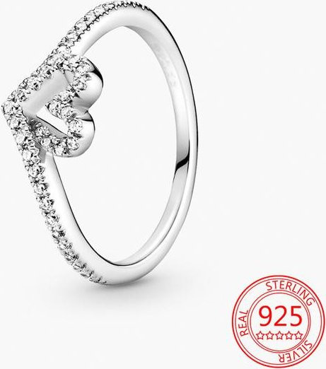 Ring 925 Silber, Gold, Herzförmig, Damen - Bild 1
