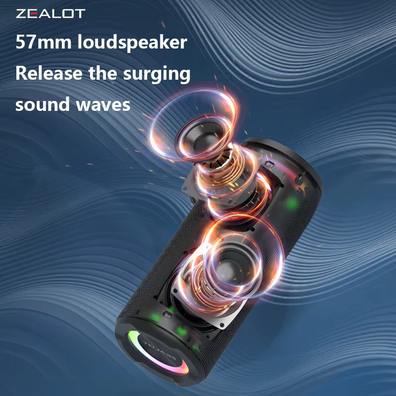 Zealot S51 Pro Kabelloser Bluetooth Lautsprecher mit 40 W Leistung und Subwoofer in Schwarz - Bild 2