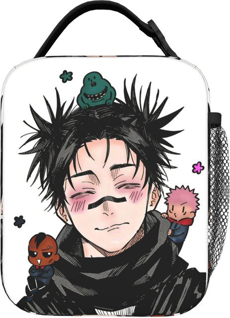 Isolierte Lunchtasche Nanami Itadori von Fancy Style Studio in Weiß, wiederverwendbare Kühltasche im Jujutsu Kaisen Anime Design für Arbeit und Freizeit - Bild 1
