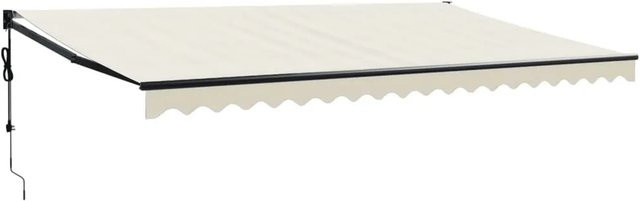 Furnicato Einziehbare Markise aus Aluminium in Creme mit Fernbedienung und Kurbel, B: 500 cm, T: 300 cm - Bild 1