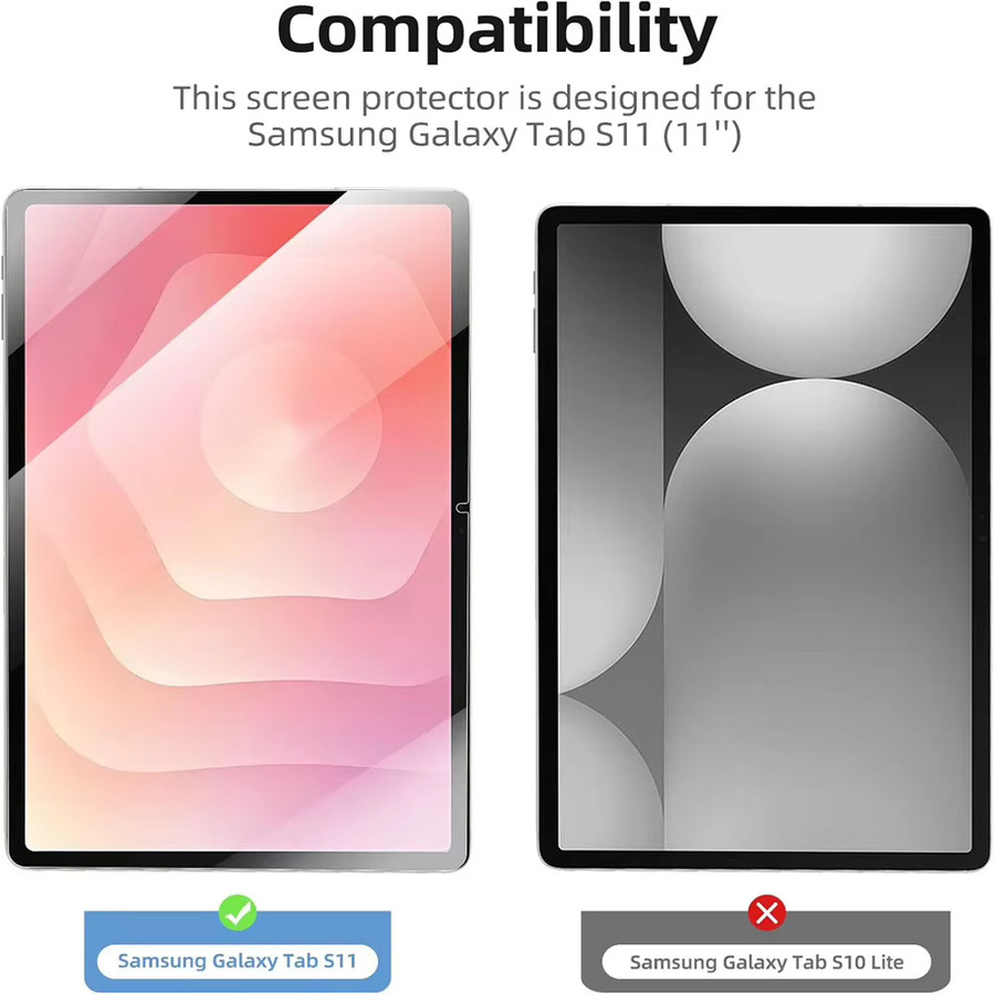Samsung Galaxy Tab S11 Displayschutzfolie aus 9H gehärtetem Glas, transparent, 11,0 Zoll - Bild 2