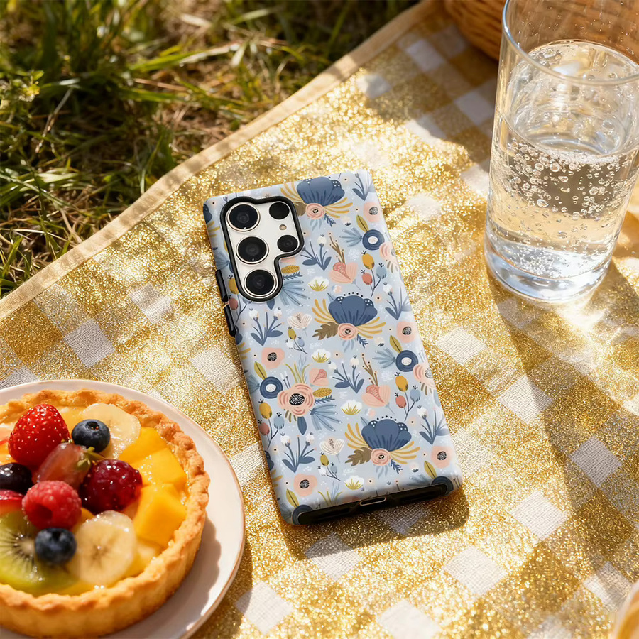 Handyhülle mit pastellfarbenem Blumenmuster für Samsung Galaxy S25 Ultra, S24 und S23 Ultra Plus in Multicolour mit glänzender doppellagiger Rückseite - Bild 4
