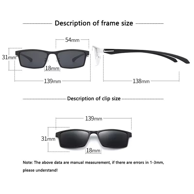 NINJONA Sonnenbrille Halbrahmen, rechteckig, Metall, schwarz, Unisex - Bild 2