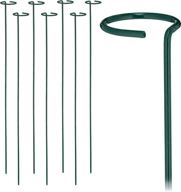 Relaxdays Pflanzstäbe aus Stahl in Dunkelgrün, 8er Set, Höhe: 80 cm, Durchmesser: 6 cm - Bild 1